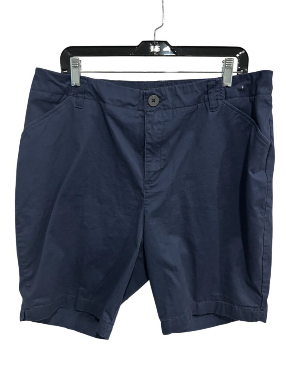 Lee Plus 18W Navy Regular Fit Mid-Rise Shorts Cotton Blend Minimalist Clean Girl